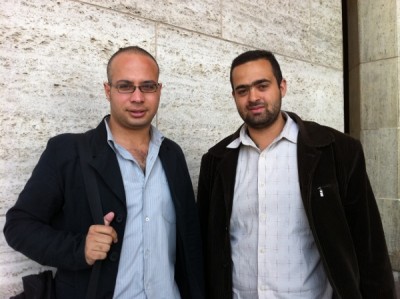 Ahmed Maher e Mohammed Adel, activistas do Movimento 6 de Abril - Foto de Nelson Peralta